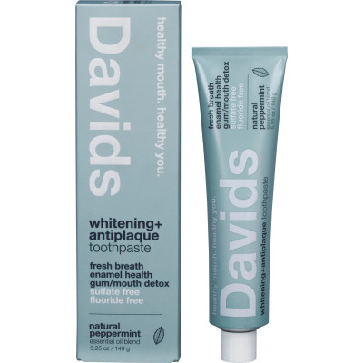 Whitening & Antiplaque Toothpaste - Natural Peppermint 149g by DAVIDS