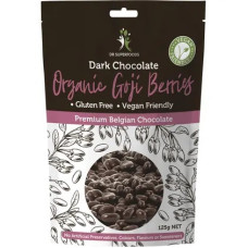 Dark Chocolate Organic Goji Berries 125g by DR SUPERFOODS