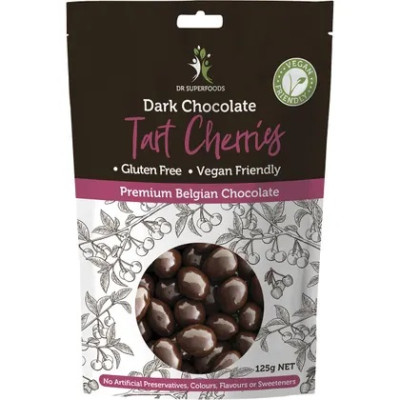 Dark Chocolate Tart Cherries 125g by DR SUPERFOODS