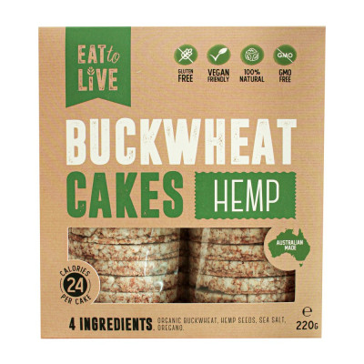 Buckwheat Cakes with Hemp Seeds (Australian Made) 220g by EAT TO LIVE