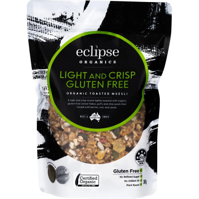 Organic Toasted Muesli - Light & Crisp Gluten Free 360g by ECLIPSE ORGANICS