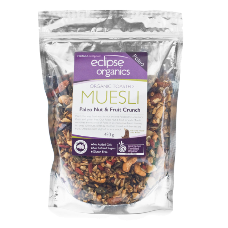 Organic Toasted Muesli - Paleo Nut & Fruit Crunch 450g by ECLIPSE ORGANICS