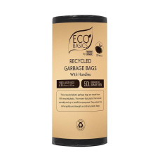 Recycled Garbage Bags with Handles - Large (50L) 20 Bags by ECO BASICS