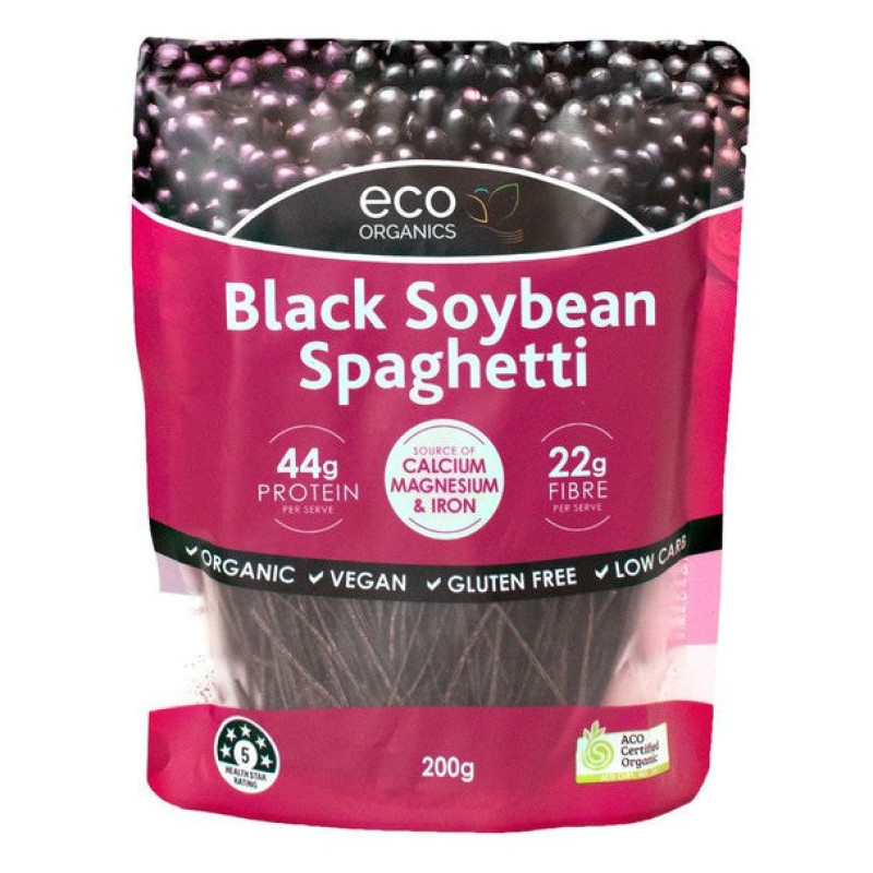 Black Soybean Spaghetti 200g by ECO ORGANICS Black Soybean Spaghetti 200g by ECO ORGANICS