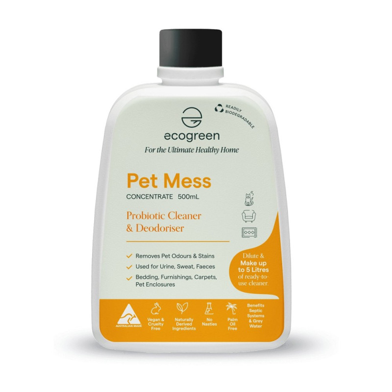 Pet Mess Probiotic Cleaner & Deodoriser 500ml by ECOGREEN Pet Mess Probiotic Cleaner & Deodoriser 500ml by ECOGREEN