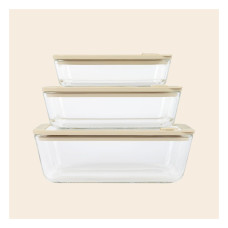 Glass Food Containers Oatmeal 3pk by EVER ECO
