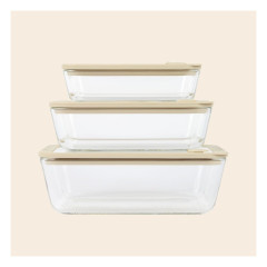 Glass Food Containers Oatmeal 3pk by EVER ECO
