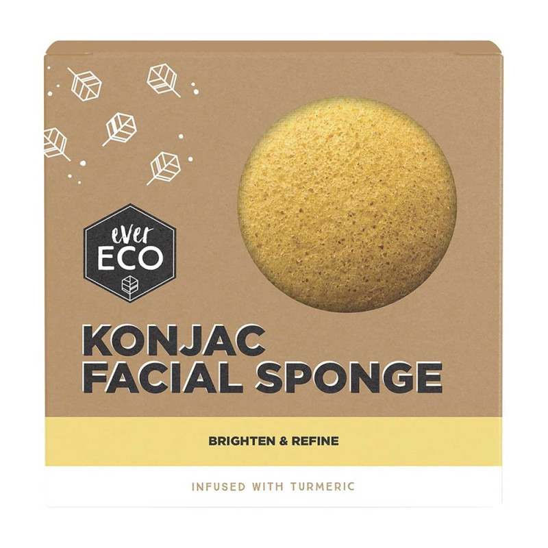 Konjac Facial Sponge - Turmeric by EVER ECO Konjac Facial Sponge - Turmeric by EVER ECO