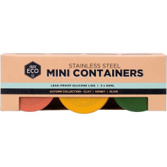 Stainless Steel Mini Containers Autumn (3 x 60ml) by EVER ECO