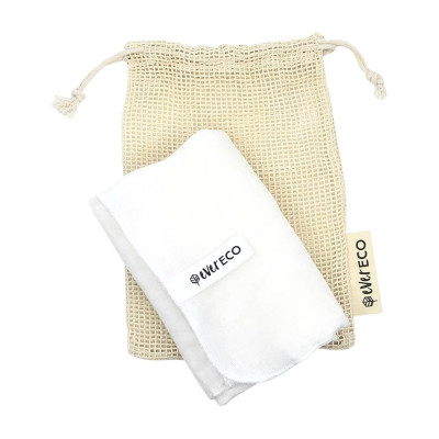Muslin Facial Cloths with Cotton Wash Bag (2 pack) by EVER ECO