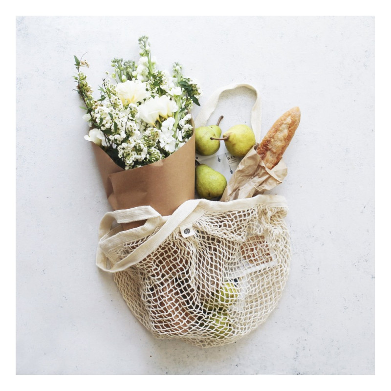 Organic Cotton Net Tote Bag Long Handle (1) by EVER ECO Organic Cotton Net Tote Bag Long Handle (1) by EVER ECO