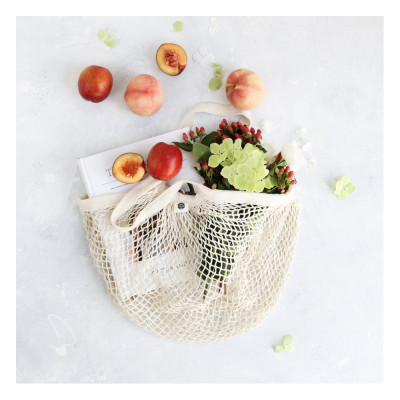 Organic Cotton Net Tote Bag Short Handle (1) by EVER ECO