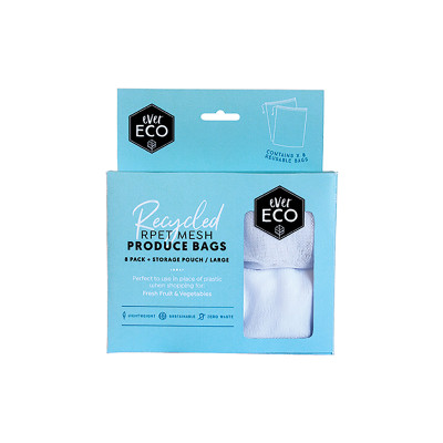 Large Reusable Produce Bags + Storage Pouch (8 Pack) by EVER ECO