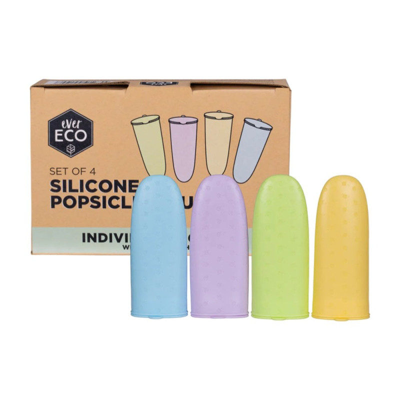 Silicone Popsicle Moulds (4 Pack) by EVER ECO