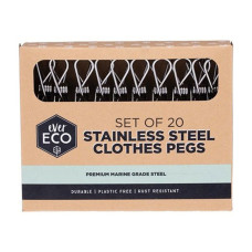 Stainless Steel Clothes Pegs - Premium Marine Grade (20) by EVER ECO
