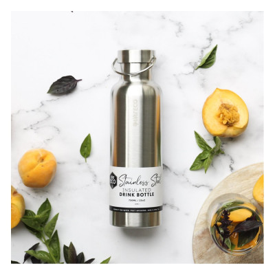 Stainless Steel Insulated Drink Bottle Brushed Stainless 750ml by EVER ECO