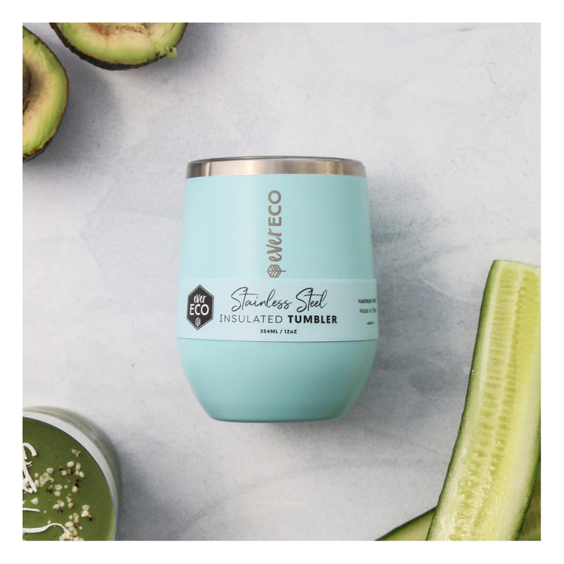Stainless Steel Insulated Tumbler Positano Blue 354ml by EVER ECO Stainless Steel Insulated Tumbler Positano Blue 354ml by EVER ECO
