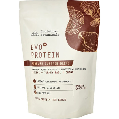 Evo Protein Functional Mushrooms - Smooth Chocolate 450g by EVOLUTION BOTANICALS