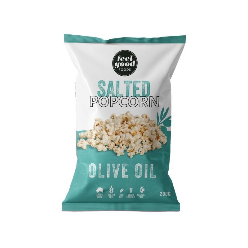 Salted Popcorn - Olive Oil 200g by FEEL GOOD FOODS Salted Popcorn - Olive Oil 200g by FEEL GOOD FOODS