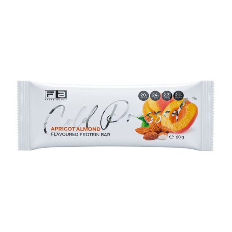 Cold Pressed Whey Protein Bar Apricot Almond 60g by FIBREBOOST Cold Pressed Whey Protein Bar Apricot Almond 60g by FIBREBOOST
