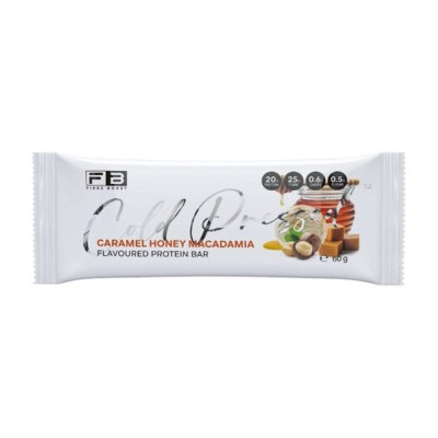 Cold Pressed Whey Protein Bar Caramel Honey Macadamia 60g by FIBREBOOST