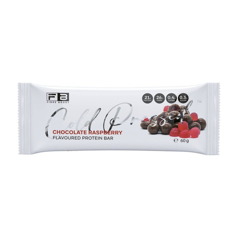 Cold Pressed Whey Protein Bar Choc Raspberry 60g by FIBREBOOST Cold Pressed Whey Protein Bar Choc Raspberry 60g by FIBREBOOST