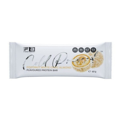 Cold Pressed Whey Protein Bar Coconut White Choc Almond 60g by FIBREBOOST