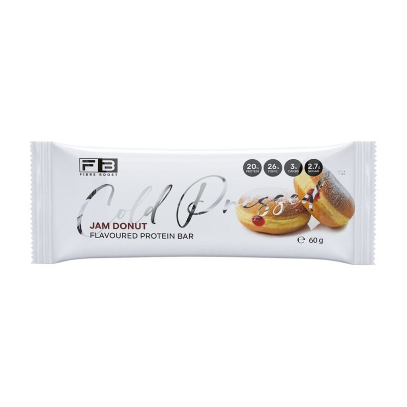 Cold Pressed Whey Protein Bar Jam Donut 60g by FIBREBOOST Cold Pressed Whey Protein Bar Jam Donut 60g by FIBREBOOST