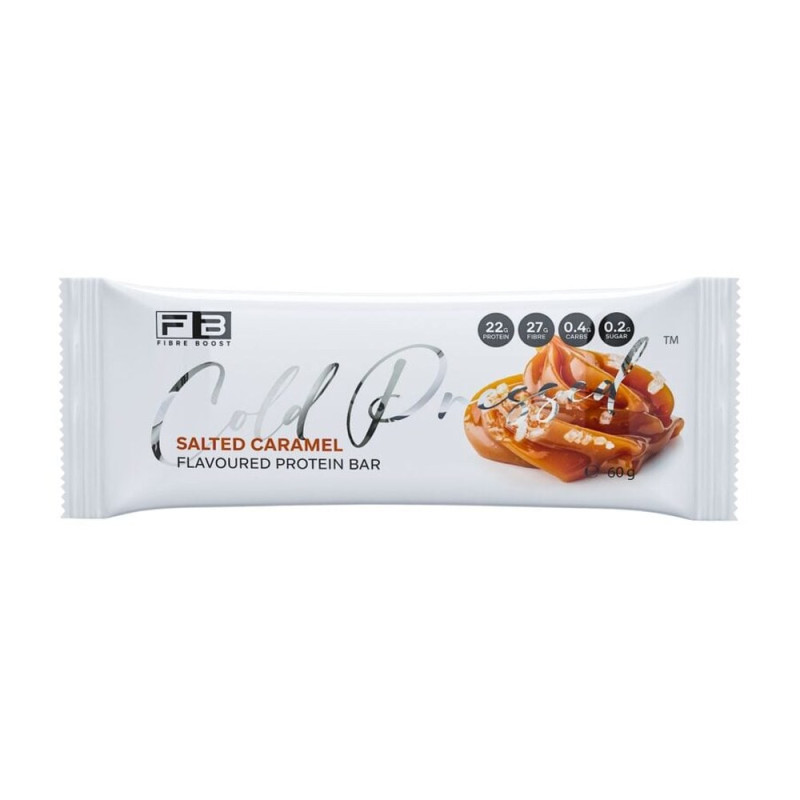 Cold Pressed Whey Protein Bar Salted Caramel 60g by FIBREBOOST Cold Pressed Whey Protein Bar Salted Caramel 60g by FIBREBOOST