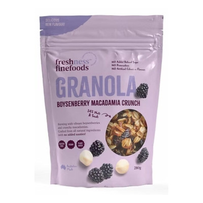 Boysenberry Macadamia Crunch 280g by FRESHNESS FINEFOODS