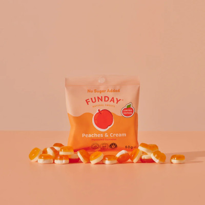 Peaches & Cream No Added Sugar 50g by FUNDAY