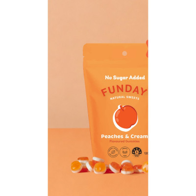 Peaches & Cream No Added Sugar 120g by FUNDAY