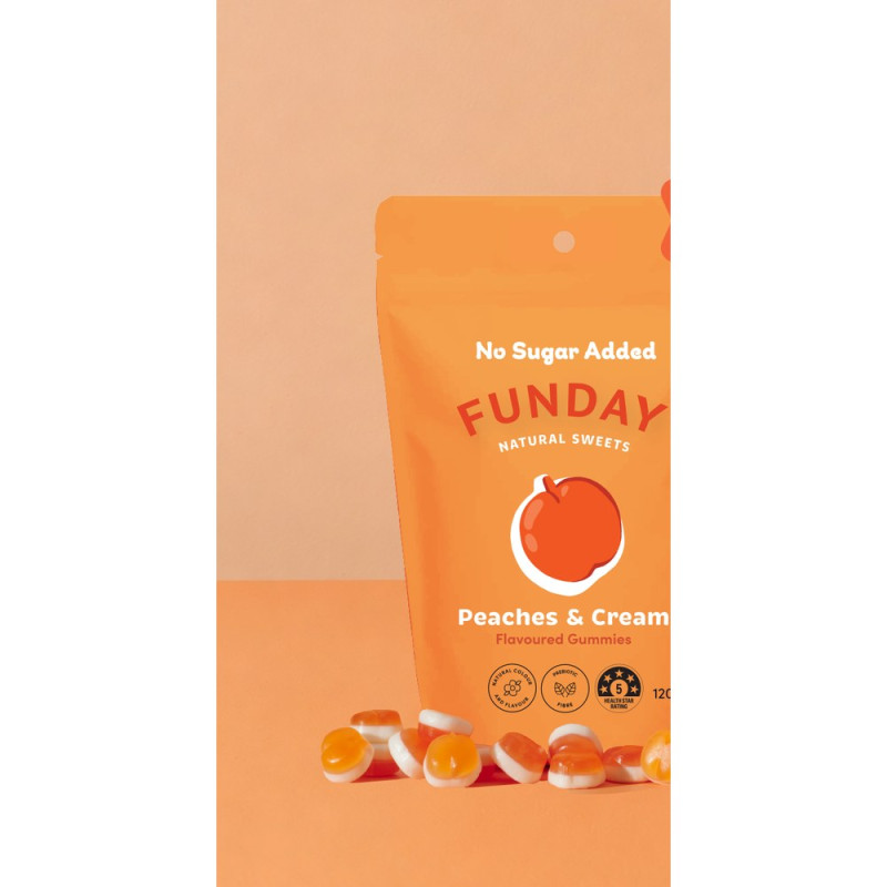 Peaches & Cream No Added Sugar 120g by FUNDAY Peaches & Cream No Added Sugar 120g by FUNDAY