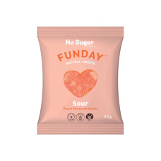 Sour Peach Hearts No Added Sugar 50g by FUNDAY
