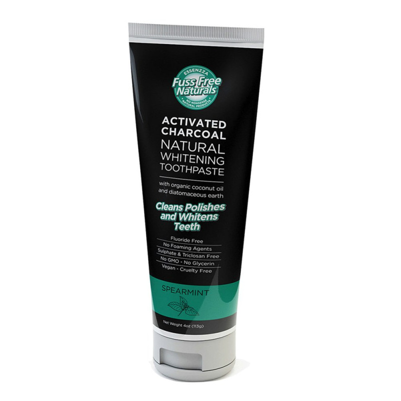 Activated Charcoal Whitening Toothpaste - Peppermint 113g by FUSS FREE NATURALS