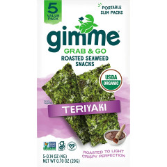 Teriyaki Roasted Seaweed Snack Grab & Go (5x4g) by GIMME