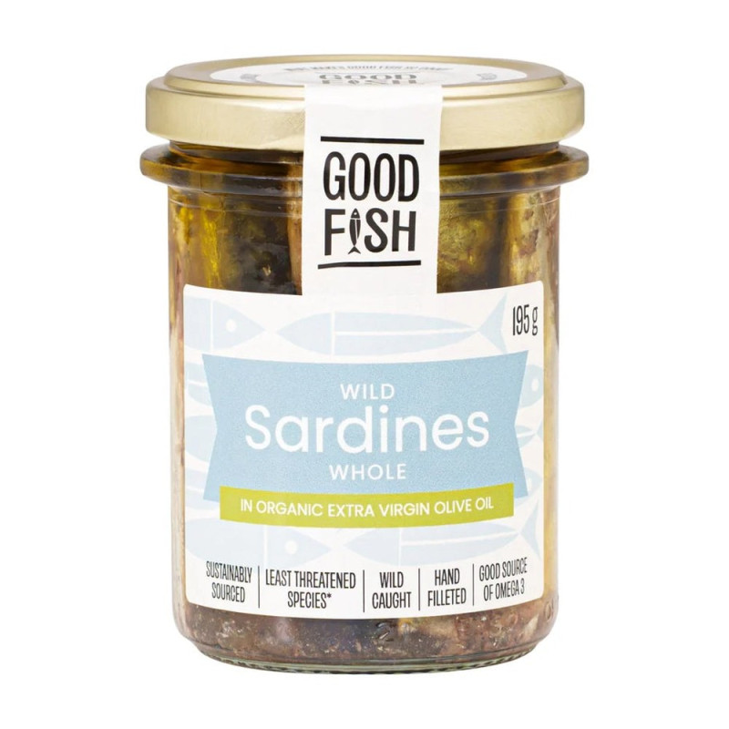Sardines Olive Oil Jar 195g by GOOD FISH Sardines Olive Oil Jar 195g by GOOD FISH