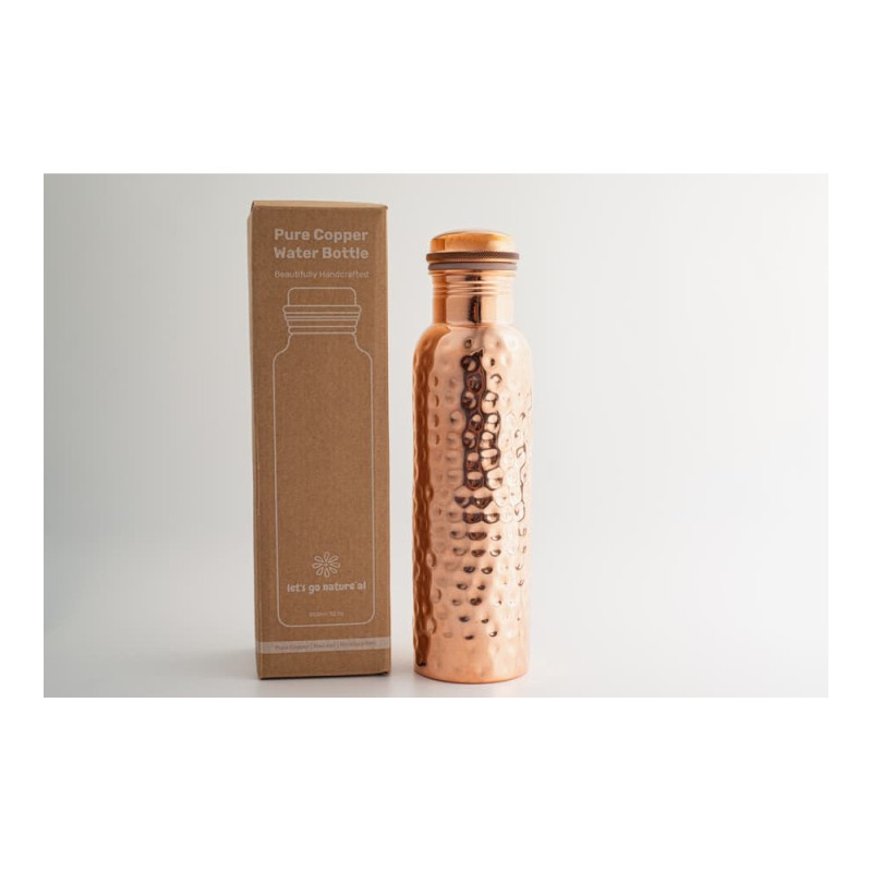 Copper Water Bottle Traditional Hammered 950ml Simple Elegance by GOODLY GOSH Copper Water Bottle Traditional Hammered 950ml Simple Elegance by GOODLY GOSH