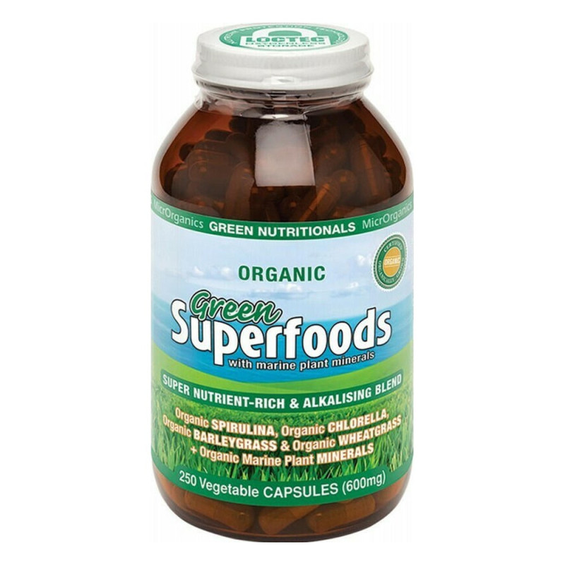 Green Superfoods 600mg Capsules (250) by GREEN NUTRITIONALS Green Superfoods 600mg Capsules (250) by GREEN NUTRITIONALS