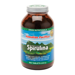 Hawaiian Pacifica Spirulina Tablets (500) by GREEN NUTRITIONALS