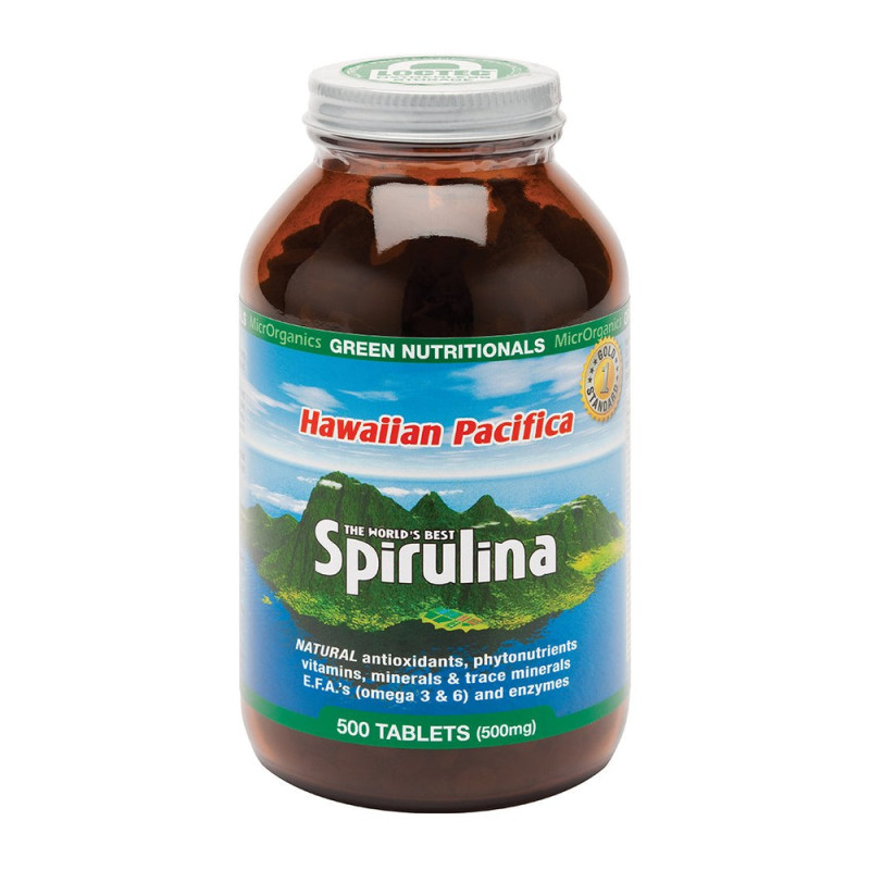 Hawaiian Pacifica Spirulina Tablets (500) by GREEN NUTRITIONALS Hawaiian Pacifica Spirulina Tablets (500) by GREEN NUTRITIONALS