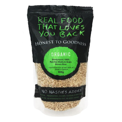 Bio-Dynamic Rain-Fed Medium Grain Brown Rice 650g by HONEST TO GOODNESS