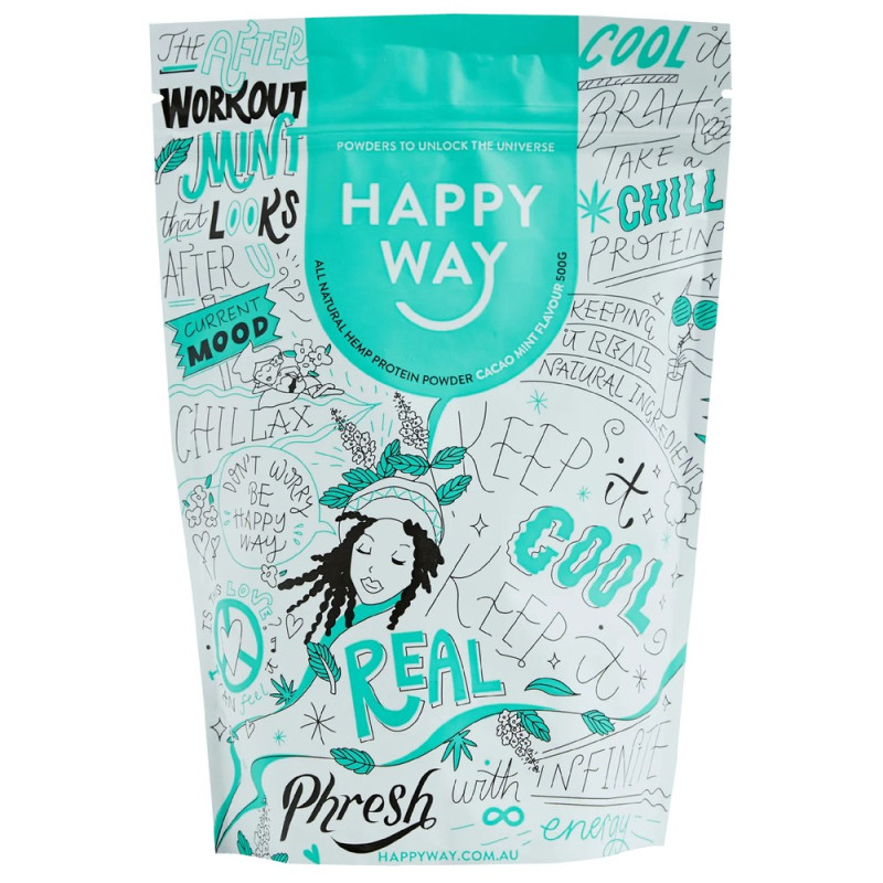 Hemp Protein Powder Cacao Mint 60g by HAPPY WAY Hemp Protein Powder Cacao Mint 60g by HAPPY WAY