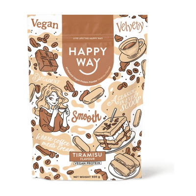 Vegan Protein Powder Tiramisu 500g by HAPPY WAY