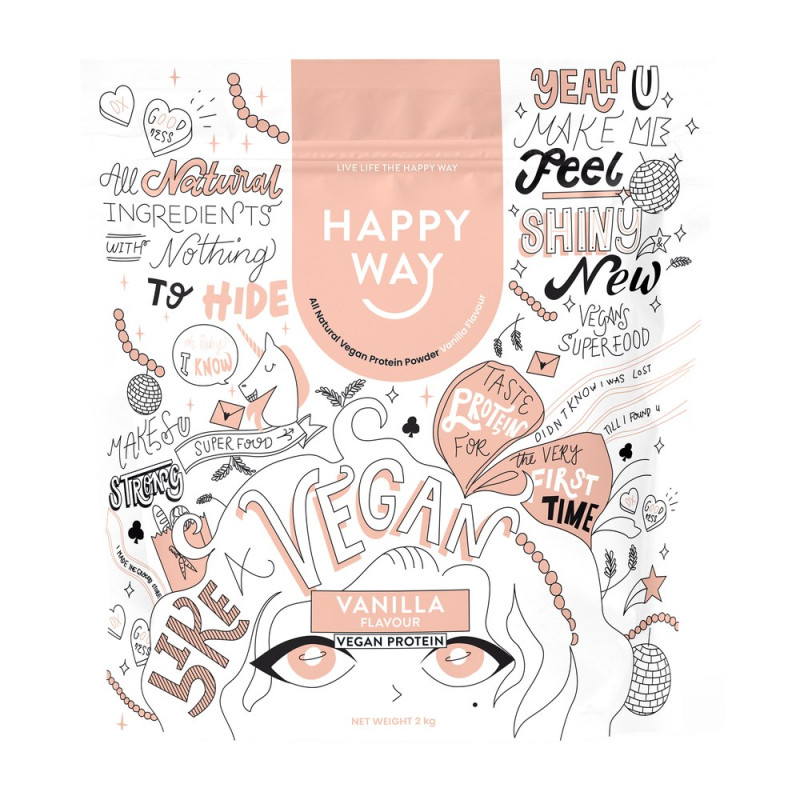 Vegan Protein Powder Vanilla 2kg by HAPPY WAY Vegan Protein Powder Vanilla 2kg by HAPPY WAY