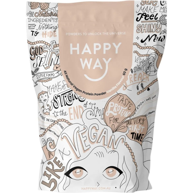 Vegan Protein Powder Vanilla 60g by HAPPY WAY Vegan Protein Powder Vanilla 60g by HAPPY WAY