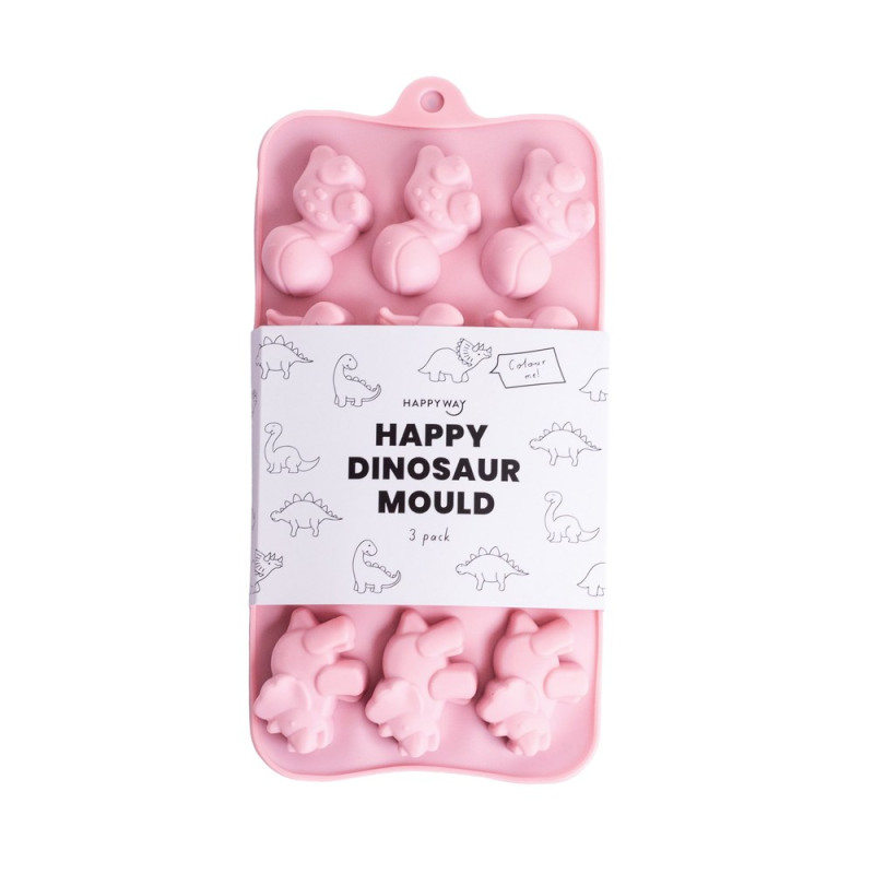 Happy Dinosaur Gummy Moulds 3pk by HAPPY WAY Happy Dinosaur Gummy Moulds 3pk by HAPPY WAY