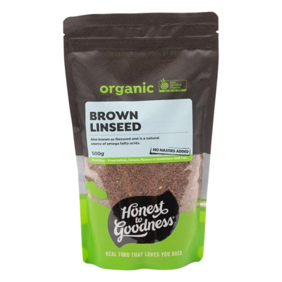 Organic Brown Linseed 500g by HONEST TO GOODNESS