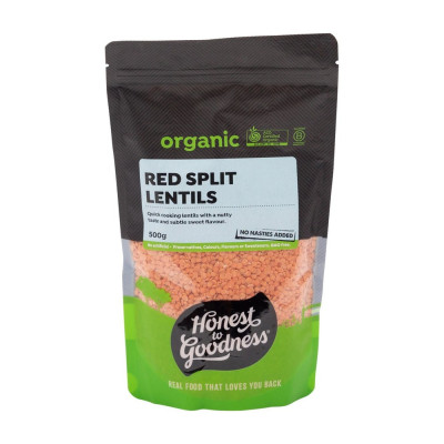 Organic Red Split Lentils 500g H2G by HONEST TO GOODNESS