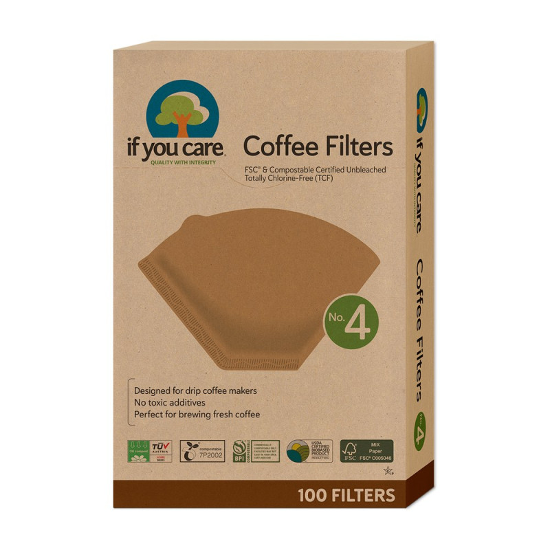 Compostable Coffee Filters No.4 (100 Filters) by IF YOU CARE Compostable Coffee Filters No.4 (100 Filters) by IF YOU CARE